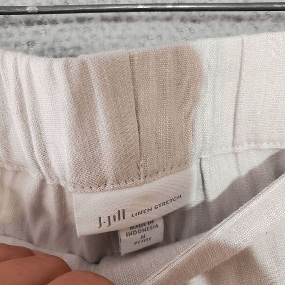 J Jill Love Linen Women's Side Zip Stone Buttons Ankel Cropped Pants M - Picture 4 of 7